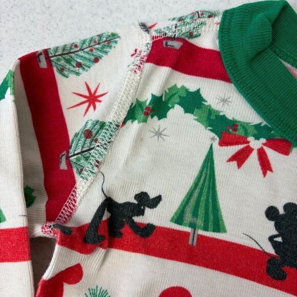 Hanna Andersson x Christmas Mickey Mouse Fair Isle Long John Pajamas 3 - Picture 3 of 9